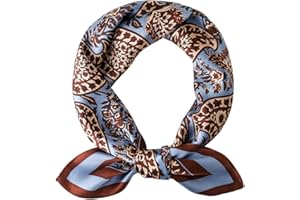 STARWHISPER 100% Pure Mulberry Silk Square Scarf-27''x27 Lightweight Hair Scarves Headscarf Night Sleeping with Gift Packed