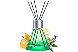 AZULFRA Reed Diffuser Set for Home, Citrus Scented Diffuser with 6 Diffuser Sticks, Home Fragrance Scent Essential Oil Stick Diffuser for Christmas Shelf Decor,3.4 oz