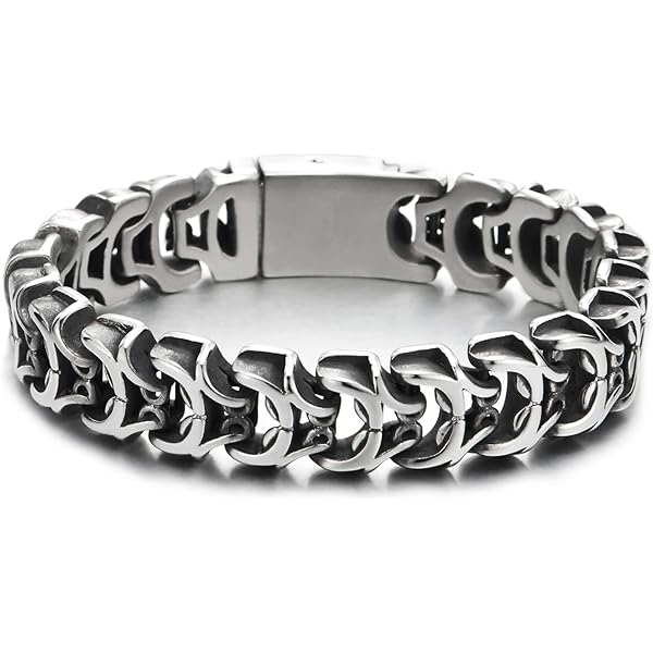 Amazon.com: Qiaonitu Jewelry Men's Brush Stainless Steel Large