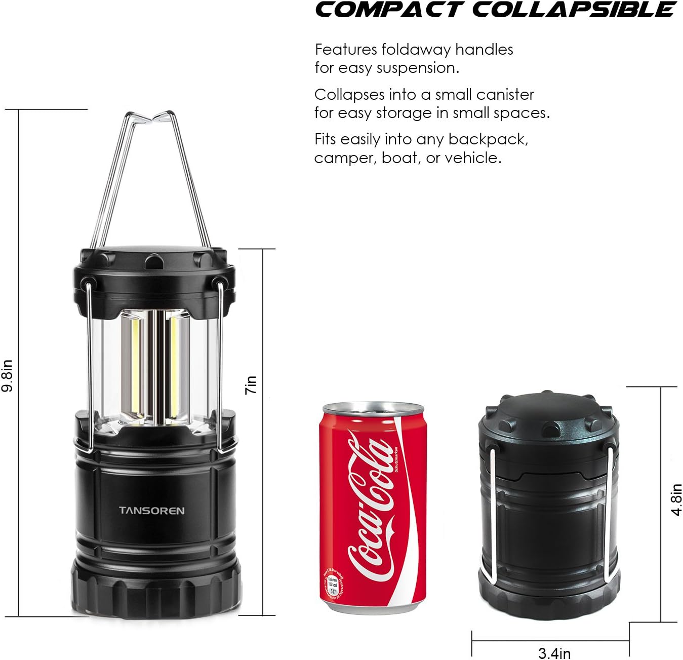 Blitzu LED Lantern with Magnetic Base [2 PACK] Battery Powered and Operated Camping Lanterns with Hanging Hook - Best Outdoor, Indoor, Hurricane, Emergency Light, Tent Lamp: Sports & Outdoors