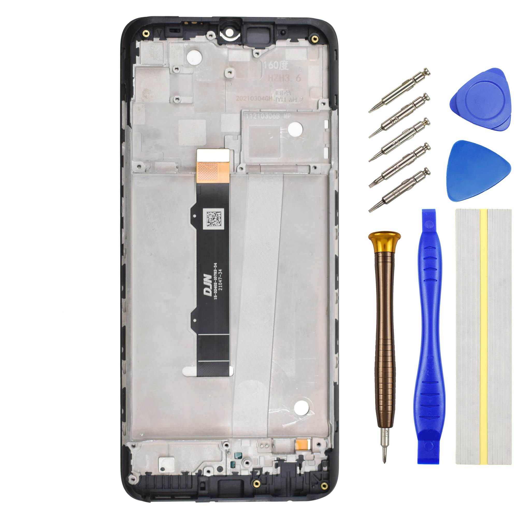 Double Sure Full LCD Display Touch Digitizer Screen Replacement for Motorola Moto G50 XT2137-1 with Screen Frame Black 6.5"