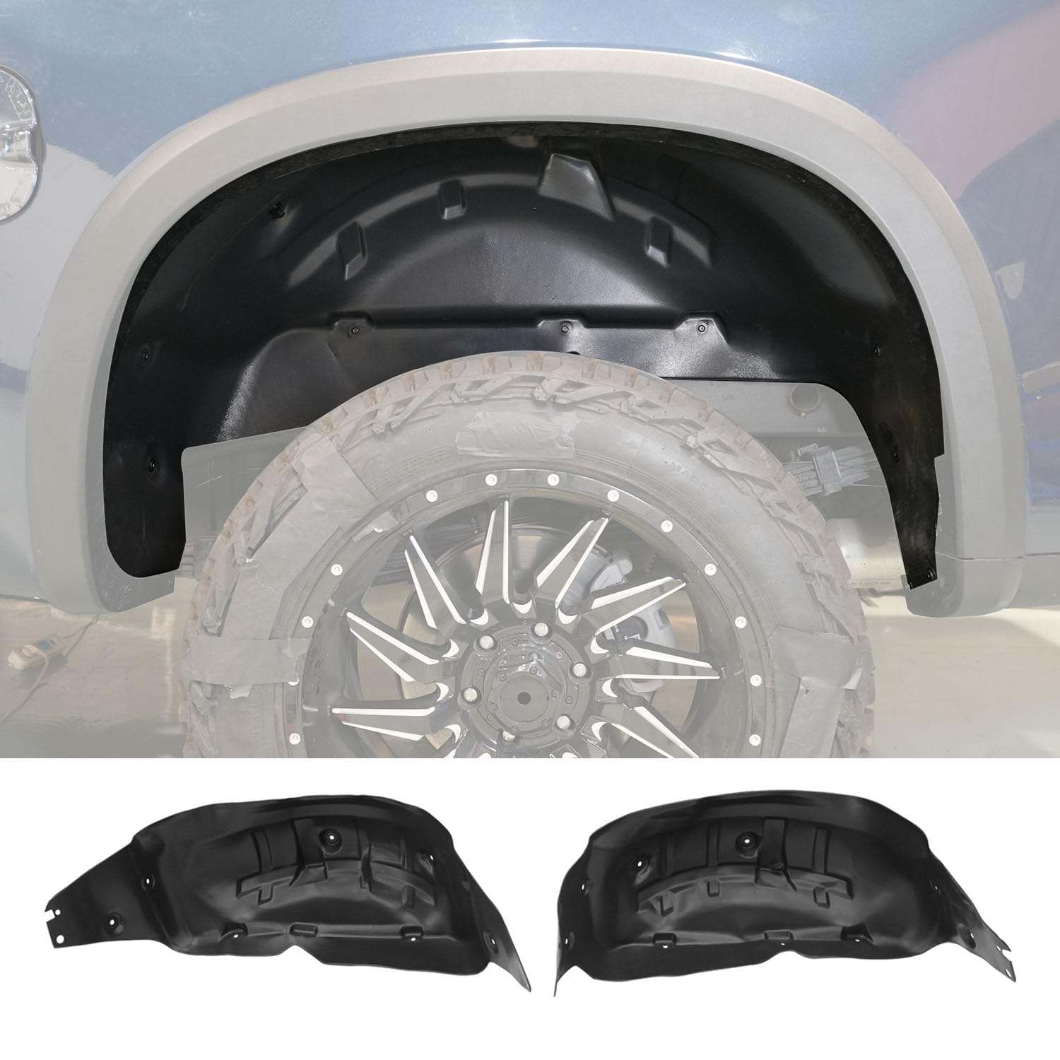 Photo 1 of ****PARTIAL SET**** CZmenghe 5.8FT Rear Wheel Well Guard Compatible with 2019-2026 Chevy Silverado 1500 Rear Wheel Well Liners Tire Inner Fenders Replacement for 2019-2026 Chevy Silverado Accessories