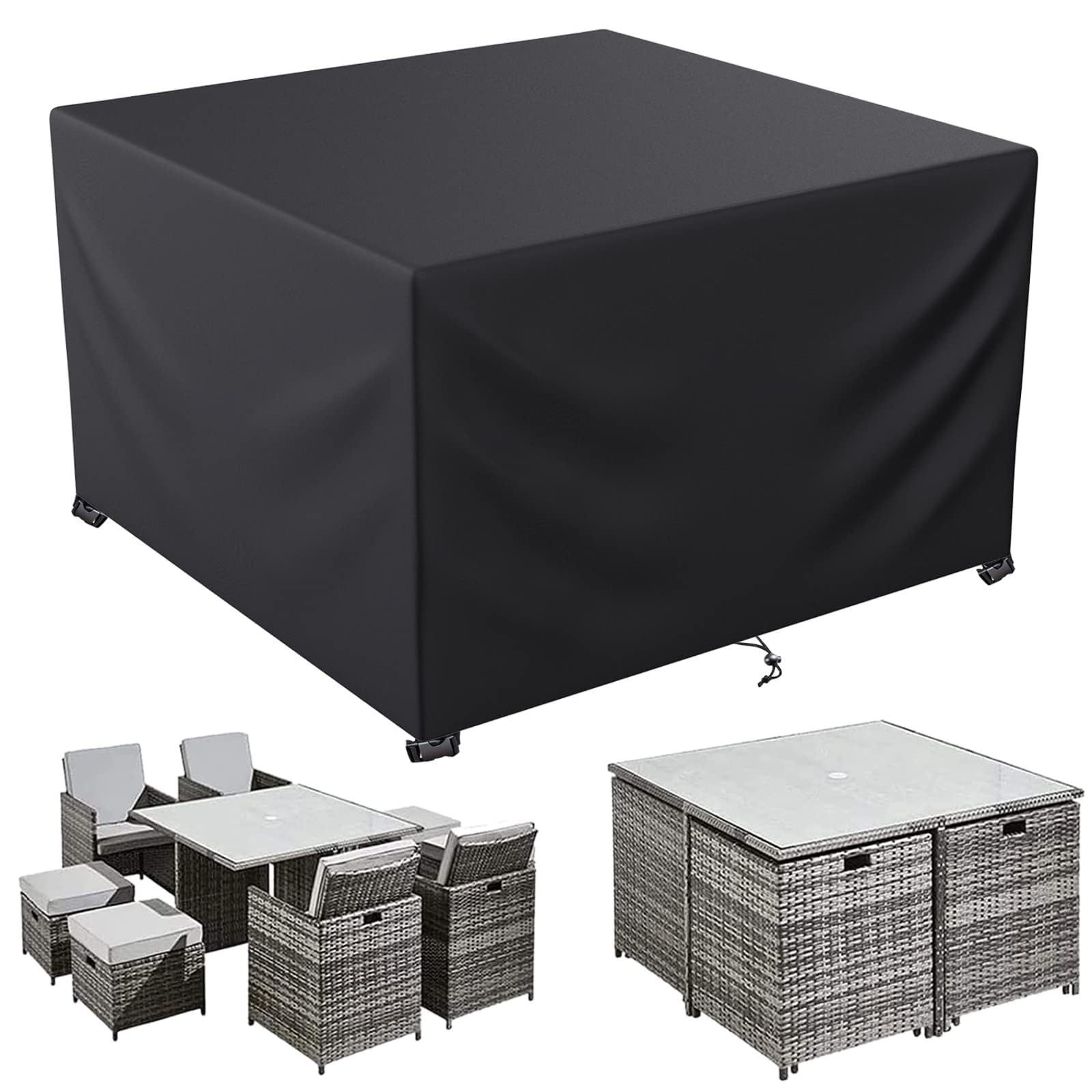 LCGOD Garden Furniture Covers - Waterproof, Heavy Duty 600D Oxford Fabric, Windproof, Anti-UV Outdoor Table Covers — image 1