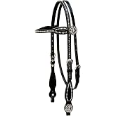 Weaver Leather unisex adult Browband Headstall, Black, Horse US