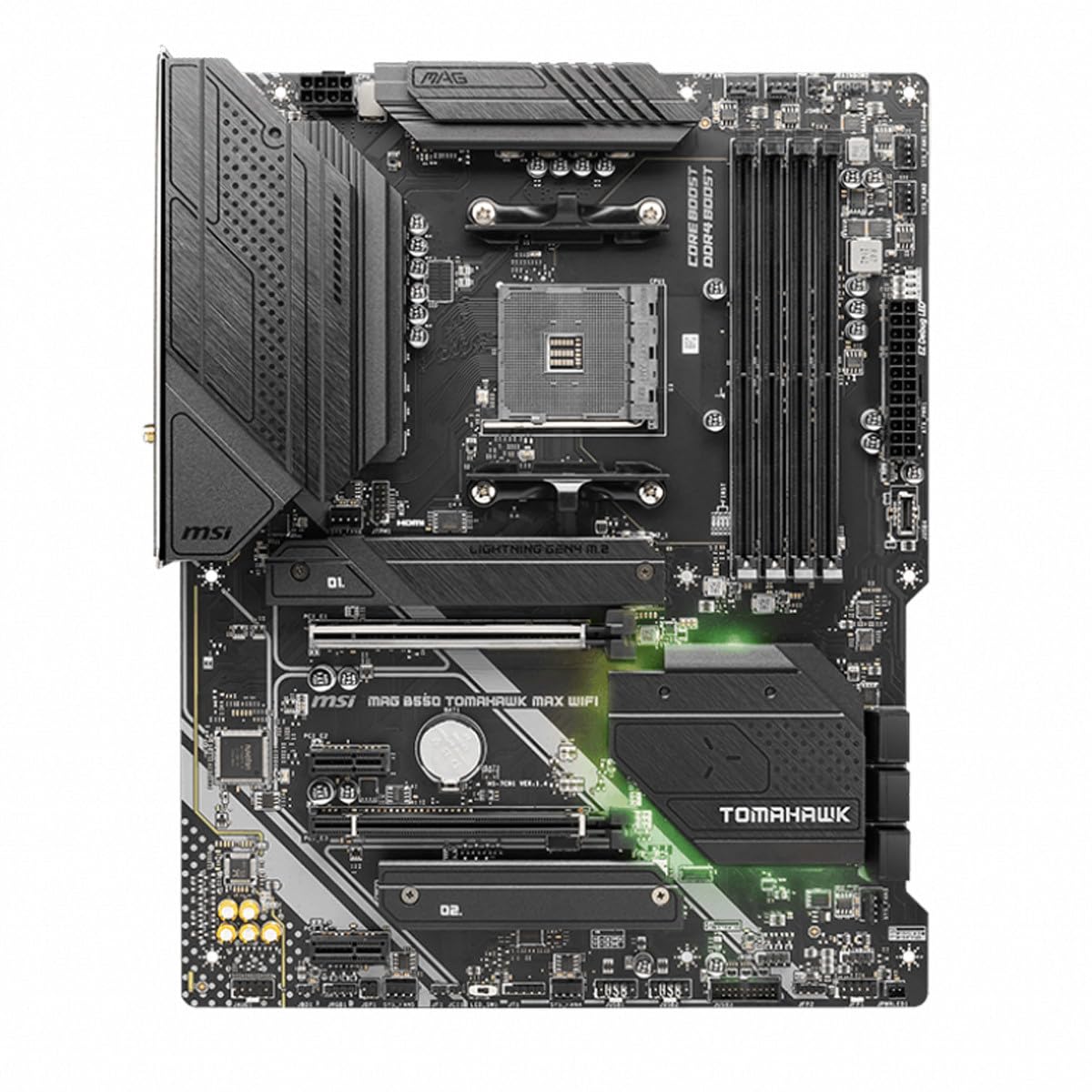 MSI MAG B550 Tomahawk MAX WiFi Gaming Motherboard (AMD Ryzen 5000 Series, AM4, DDR4, PCIe 4.0, SATA 6Gb/s, M.2, USB 3.2 Gen 2, HDMI/DP, Wi-Fi 6E, Bluetooth 5.2, 2.5Gbps LAN, ATX)