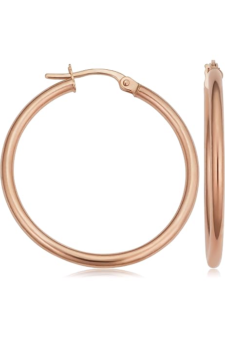 Amazon.com: KoolJewelry 14k White Gold Hoop Earrings (2x20 mm  