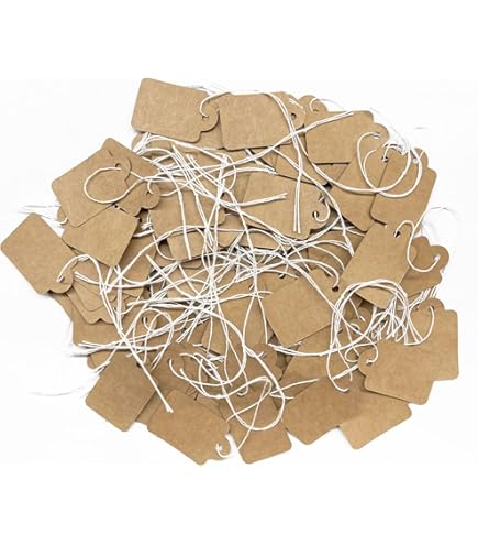100-Pack Kraft Gift Tags With Twine - 1 7/16 X 2 3/16 Inch, Brown Paper Price Labels For Crafts & Pricing