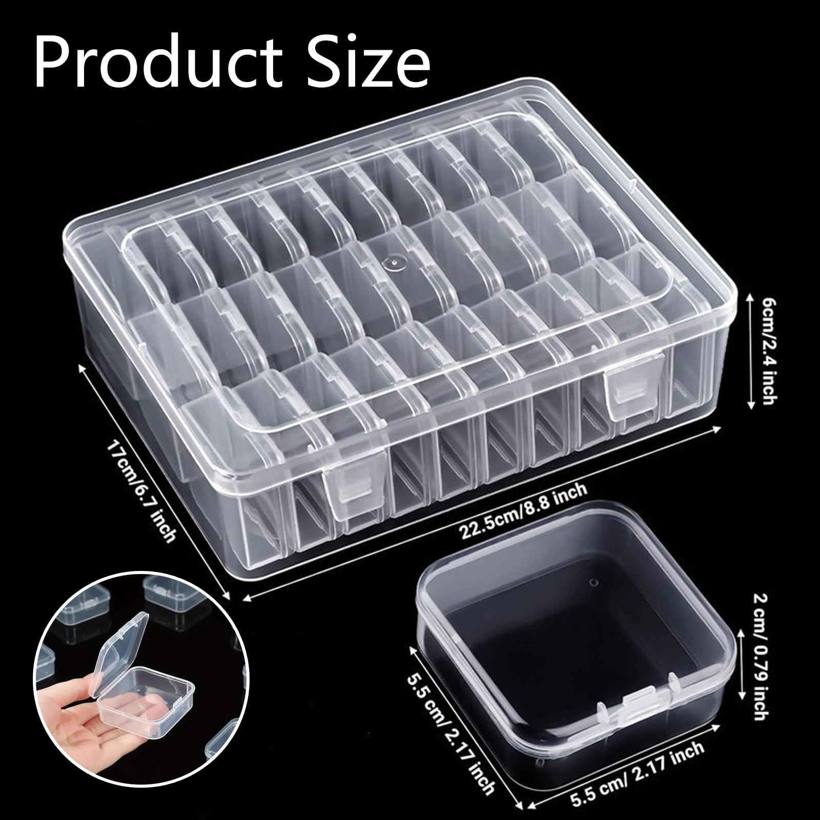 senylanhxy 31-Slot Clear Plastic Bead Organizer Box with Hinged Lids - Portable Craft Storage Container for Jewelry Making, DIY Crafts, Nail Art & Small Parts