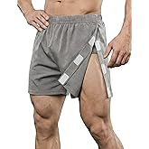 Deyeek Unisex Tear Away Shorts 3-inch Knee Hip Replacement Kit After Surgery Post Surgery Cotton Shorts Without Pocket