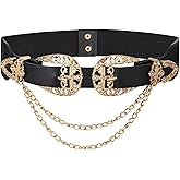 CHIC DIARY Vintage Western Waist Belt for Women PU Leather Wide Cowgirl Waistband Corset Belt for Jeans Dress