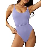 ZAFUL Womens Ribbed Lace Sexy Piece Up Scoop Neck Bathing Suit Swimwear