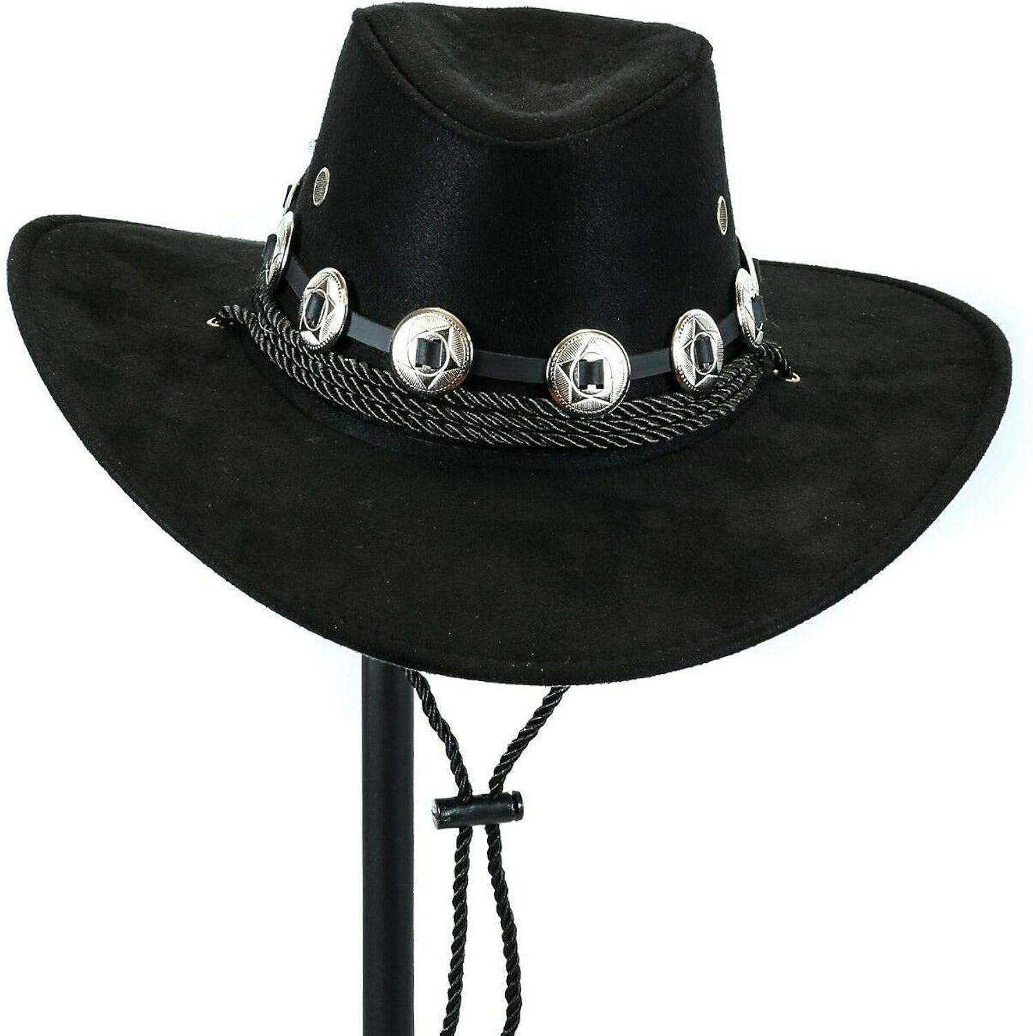 Ladies Cowboy Deluxe Top Hat With Conch Punk Goth Cosplay Party Womens
