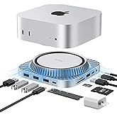 IVANKY 13-in-1 Mac mini M4 Dock, Ultra Docking Station Stand with M.2 NVMe SSD Enclosure, 4K@120Hz HDMI Hub for Mac mini M4 &M4 Pro (2024), 10 Gbps USB, SD/TE, Audio Ports *2, 20W PD Power Adapter *1