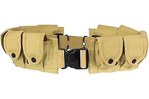 Fox Outdoor Products 10-Pocket Cartridge Belt – Heavy-Duty Cotton Canvas Ammo Holder with Quick-Release Buckle