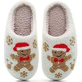 WTBSTIL Christmas Slippers For Women Men Women's Cozy House Slippers With a Classic Plaid Pattern In Red And Black For Christmas Indoor Outdoor