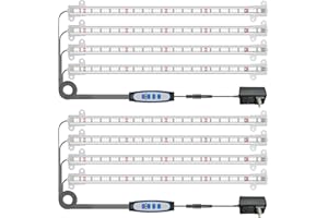 Wiaxulay Grow Lights for Indoor Plants Full Spectrum, 6000K LED Plant Grow Light Strips, Grow Lamp with Auto On/Off 6/12/16H Timer, 5 Dimmable Levels, 3 Switch Modes for Hydroponics Seedling