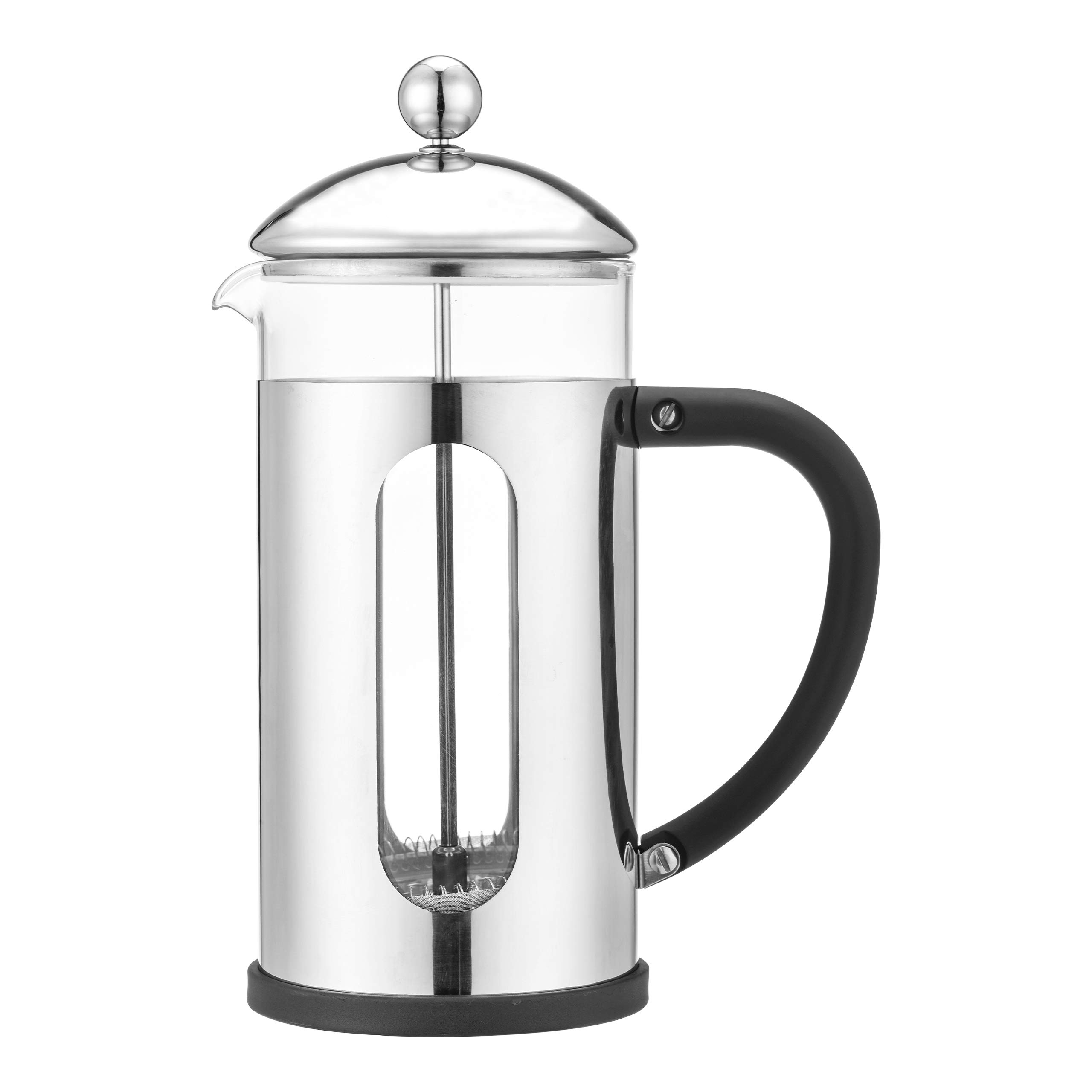 Café Olé Desire Cafetière, 800ml 2 Cup Stainless Steel French Press Coffee Maker,Silver,BVM-08S