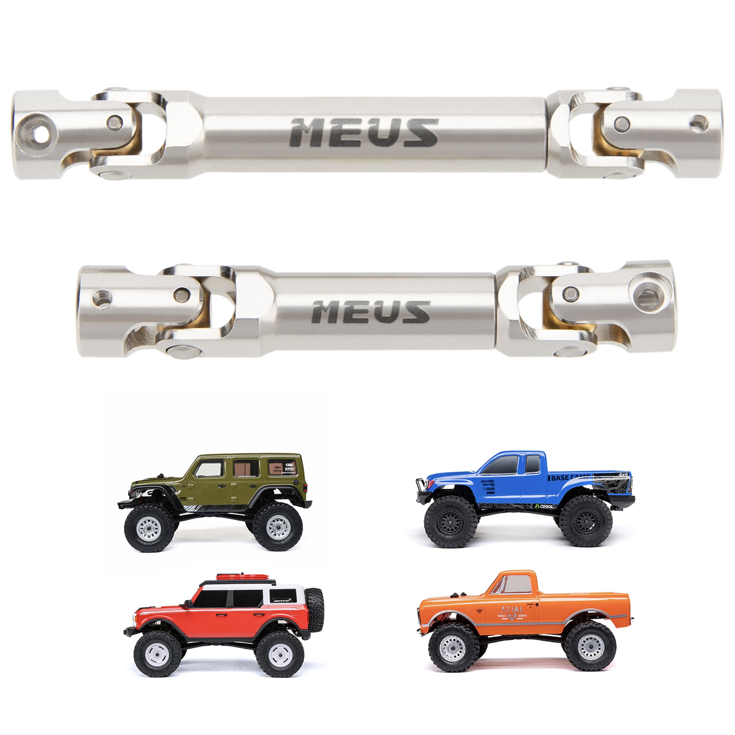 Photo 1 of MEUS RACING SCX24 Driveshaft Center Drive Shaft for Axial 1/24 SCX24 C10 Bronco JLU, Silver