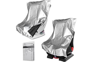 U0U 2PCS Car Seat Sun Shade Cover,Baby Car Seat Heat Protector to Keep Toddler Seat at a Cool Temperature,Reflective Car Seat Covers Shield from Heat and UV Sunlight