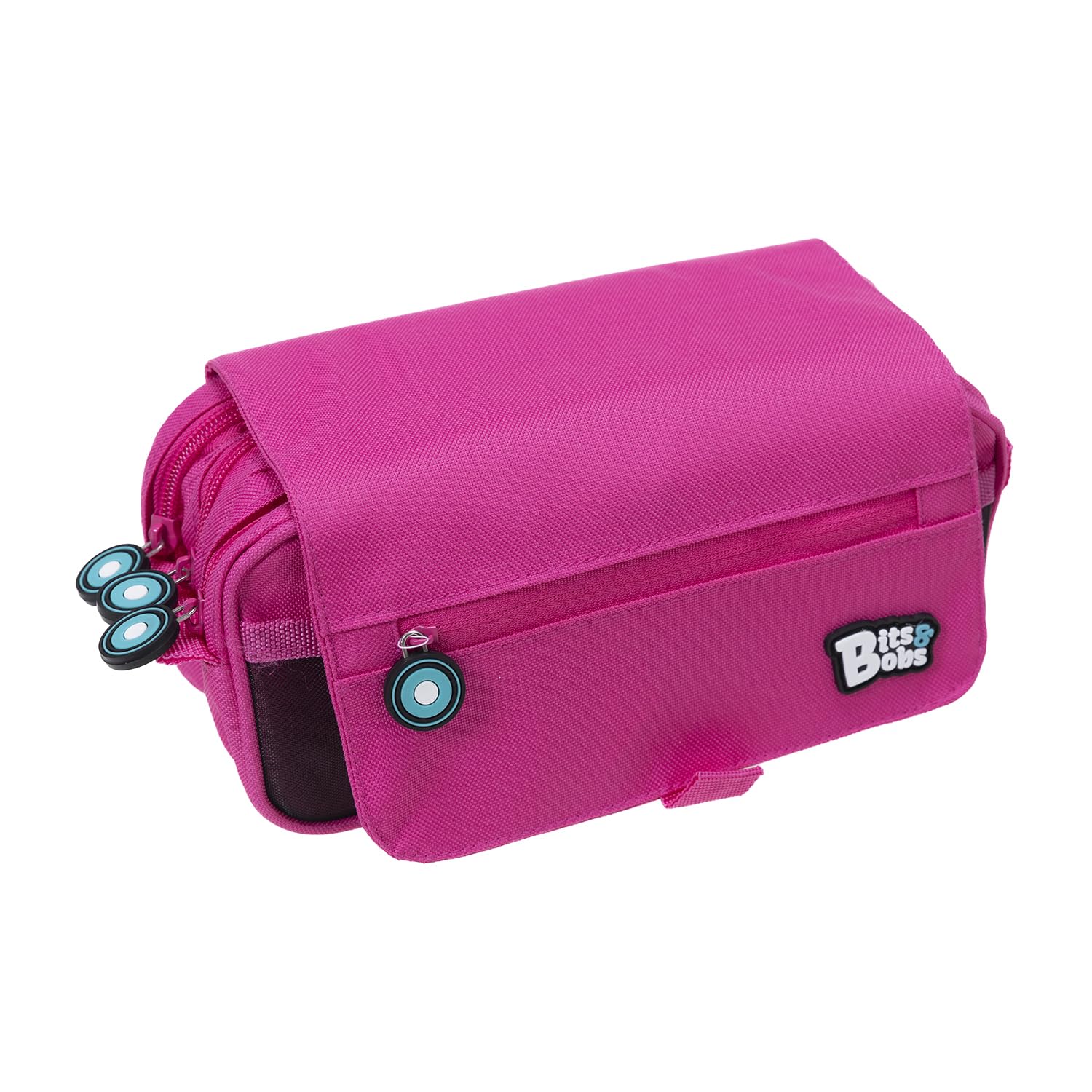 Grafoplás | School Case Three Compartments with Flap | Fuchsia | Bits & Bobs | Vivid Colours | 23 x 10 x 10 cm | Includes Time and Identification Zone, Fuchsia, 23x10x10cm, School