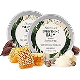 NATURE WELL Multi-Use Everything Balm, Moisture-Rich & Nourishing Formula Soothes Chapped Lips, Dry Elbows, Knees, Heels, Hands, Cuticles, or Flyaway Hairs, Non-Greasy, Unscented, Pack of 2 (2 Oz Ea)