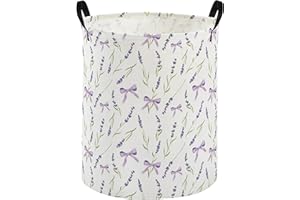 DDBASKET Kids Laundry Basket Flower Hamper for Nursery Girls Hamper Cute Kids Storage Bin Organizer Room Decor for Home(Purpl