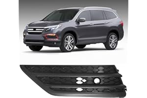 BXZ Front Bumper Insert Cover Left Hand Side Driver LH W/Parking Sensor Fog Light Cover for 2016 2017 2018 Honda Pilot