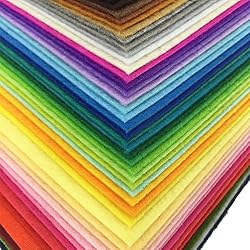 42pcs Felt Fabric Sheet 4"x4" Assorted Color DIY