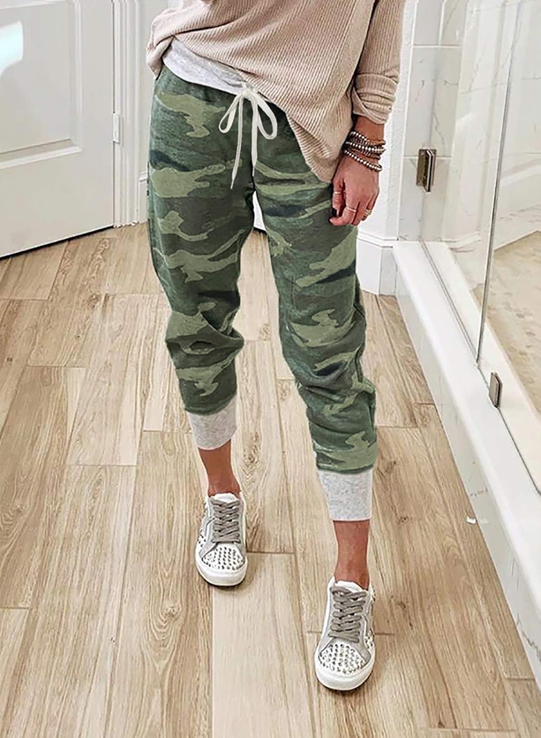 Shawhuwa Womens Pants Jogger Sweatpants Casual Loose Drawstring Waist Jogging Pants with Pockets: Clothing