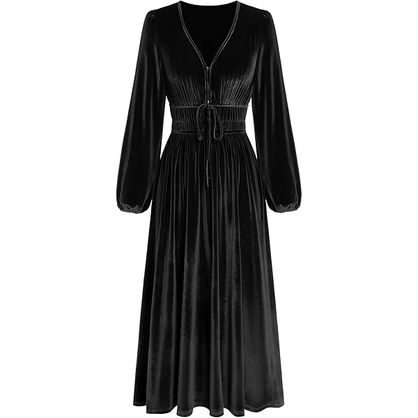 princess polly baby blue dress Velvet V Neck Ruffle Hem Gown - Black main image 0