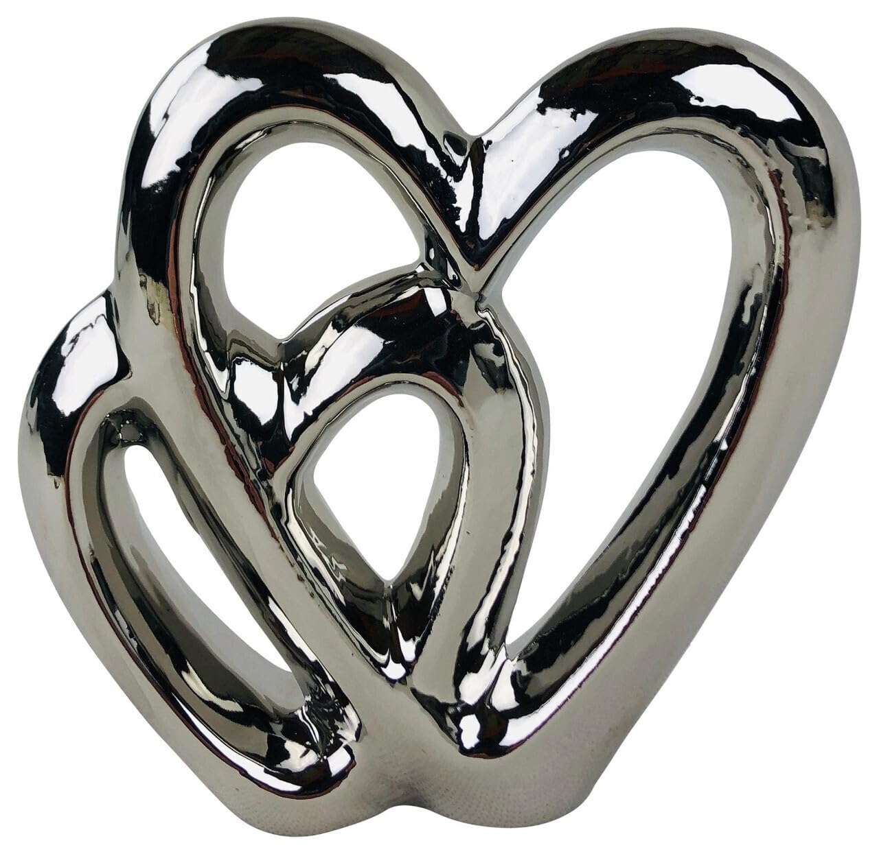SIL Interiors Silver Double Heart Ornament