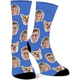 Laffyett Custom Socks with Photos,Personalized face Socks with Pictures,Customized Novelty Socks Fun for Men Women