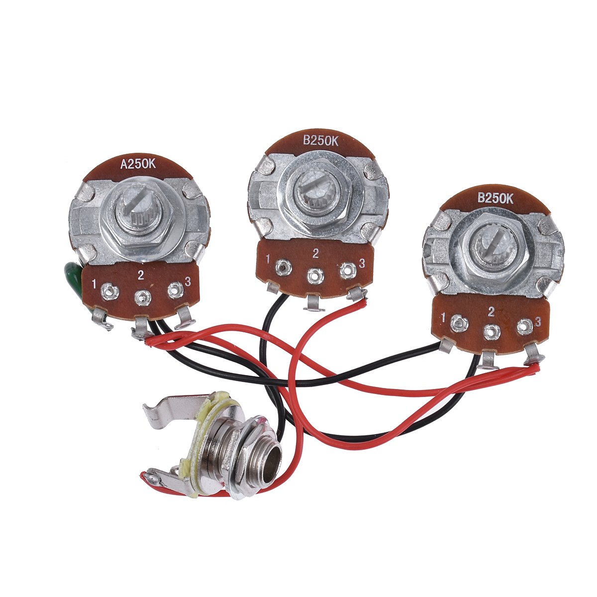 Bass Wiring Harness Prewired Kit 250K Pots 2 Volume 1 Tone For Jazz
