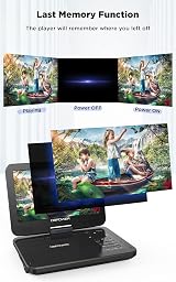 DBPOWER 12.5 Inch Portable DVD Player 10.5 Inch Swivel Screen USB SD AVI RMVB view 5