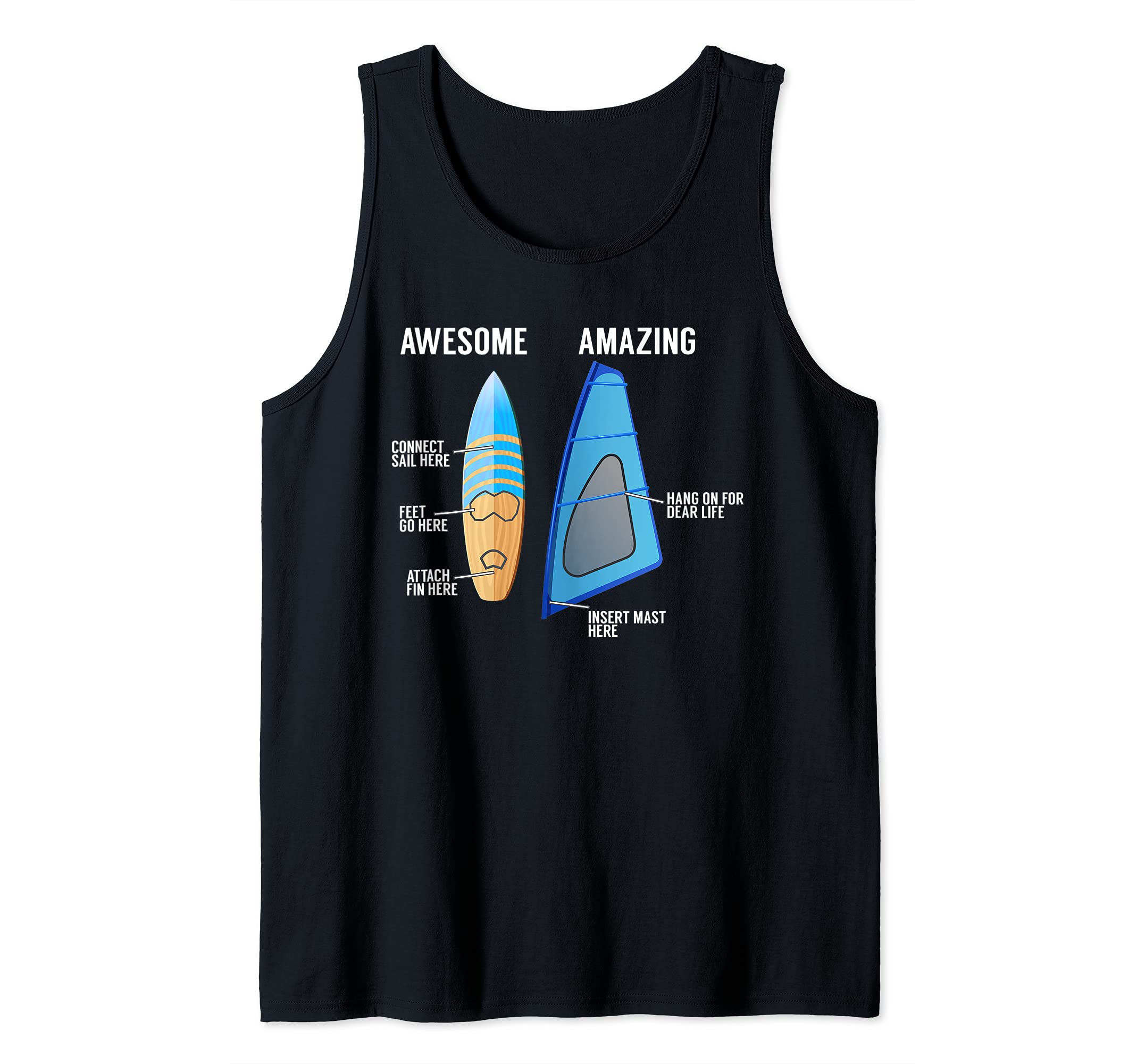 Windsurfing Equipment Gear Board Windsurfer Sailboarder Tank Top