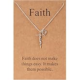 Lcherry Mustard Seed - Faith Cross Pendant Necklace for Women Inspirational Religious Christian Gifts for Women