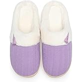 NineCiFun Women's Slip on Fuzzy Slippers Memory Foam House Slippers Outdoor Indoor Warm Plush Bedroom Shoes Scuff with Faux Fur Lining