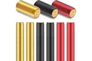 SVALOR PVC Heat Shrink Capsules, 120 Pieces Wine Shrink Wrap Caps, 3 Color Wine Bottle Capsules Shrink Caps for Professional Wine Making Cellars and Home Use (Black, Red, Gold)