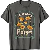 California Poppy Creative Outline and Picture T-Shirt