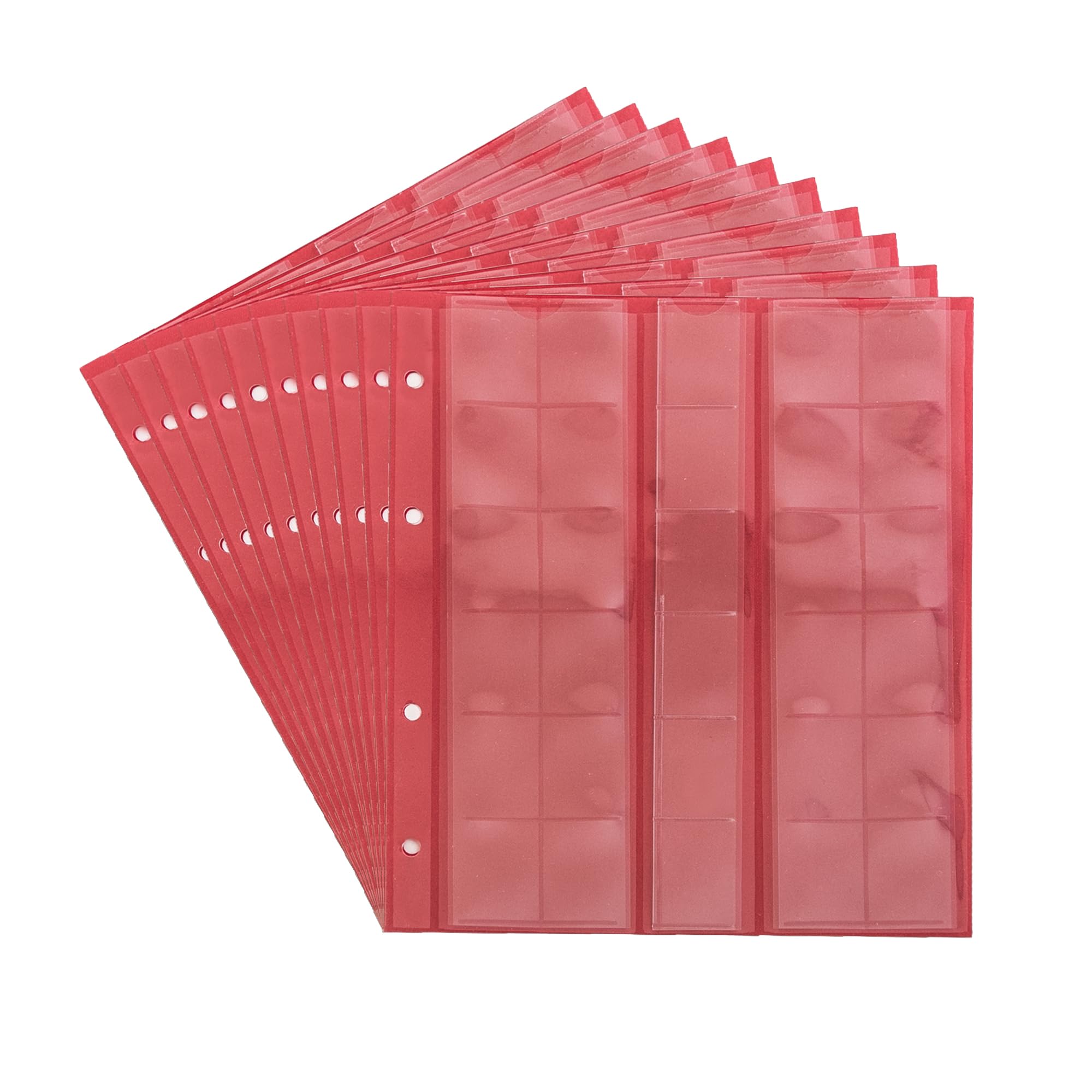 10 numismatic Prophila coin sheets, 30 pockets up to 25 mm Ø, e.g. 5 DM, 2 DM