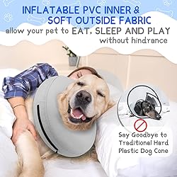 Supet Inflatable Dog Cone Collar for Large Medium