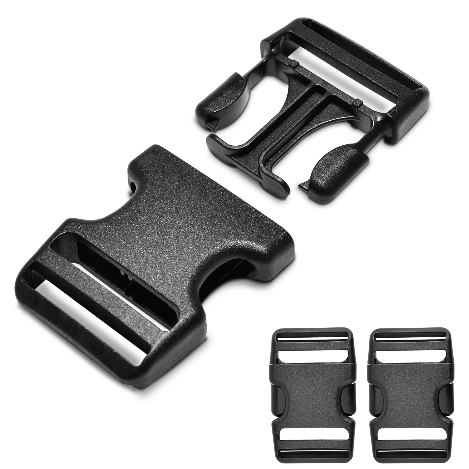 Photo 1 of CooBigo 3pcs 1-1/2 Inch Plastic Buckle for Strap Replacment, Heavy Duty Belt Buckles Backpack Clips Luggage Webbing Straps Side Release Buckle Clasp