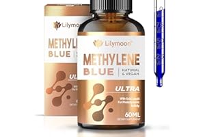 LILYMOON Methylene Blue, Methylene Blue Pharmaceutical Grade with Enhanced Liquid Solution for Increased Absorption, for Human Drop No Formaldehyde, No Gluten & GMO (2 Oz)