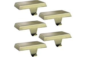 Palonu 2 Pcs Christmas Bronze Stocking Holders, Heavy Duty Mantle Hangers with Non-Slip Pad, Weighted Stocking Hooks Christmas Ornaments for Xmas Holiday Fireplace Shelf Window Decoration