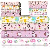 Omilion 34 Pack Baby Receiving Blanket Set: 4 Flannel Cotton Blankets (30" x 30") & 30 Infant Washcloths - Mixed Patterns