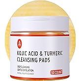 Turmeric Kojic Acid Cleansing Pads: Skin Brightening Turmeric Face Scrub Pads – Gentle Turmeric Facial Pad for Even Skin Tone, Radiant Complexion - Enrich Kojic Acid & Turmeric – 50PCS