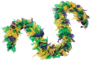 FLYDREAMFEATHERS 60 Gram, 2 yards Long Chandelle Feather Boa Great for Party, Wedding, Halloween Costume, Christmas Tree, Decoration