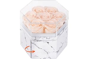 FLOWERSCAPE PREMIUM Forever Rose Flowers Delivery Prime - Fresh Bouquet - Valentines Mothers Day Birthday Anniversary for Women Mom Wife Girlfriend and Her - 7Pcs