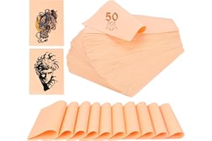 TUXIYA 50pcs Blank Tattoo Skin, Double Sided Blank Tattoo Practice Skins, 7.5x5.7in Fake Skin, for Tattooing and Eyebrow Practice – Suitable for Beginners and Experienced Artists