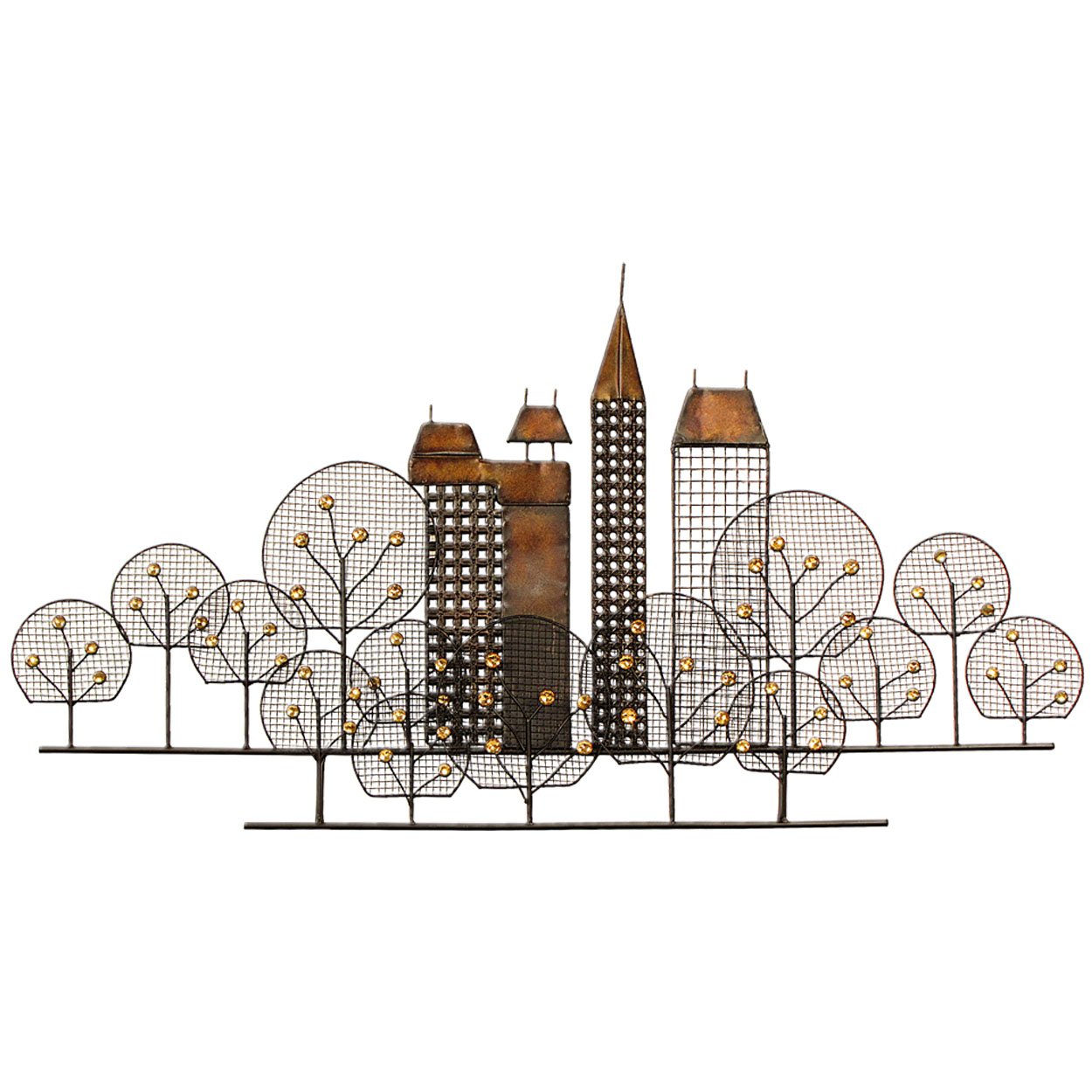 Bronzo Carrick Design City Skyline Metal Wall Art Casa e cucina